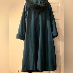 Authentic fox fur raincoat perfect for layering